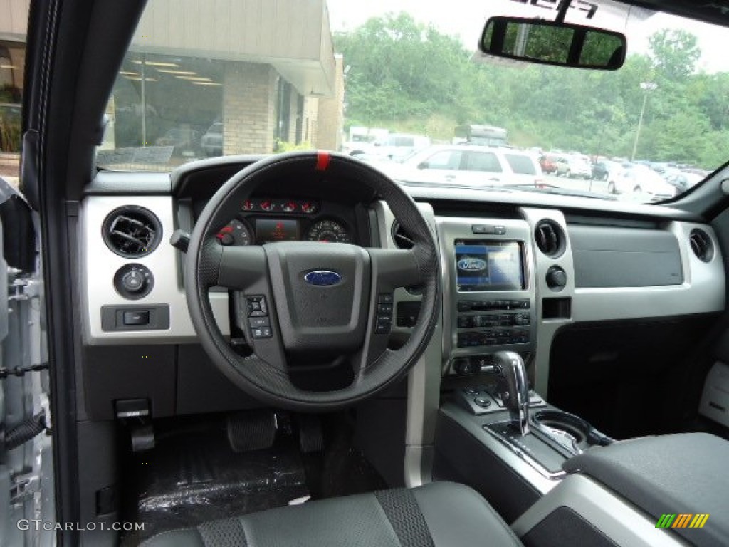 2012 Ford F150 SVT Raptor SuperCrew 4x4 Raptor Black Leather/Cloth Dashboard Photo #68035678