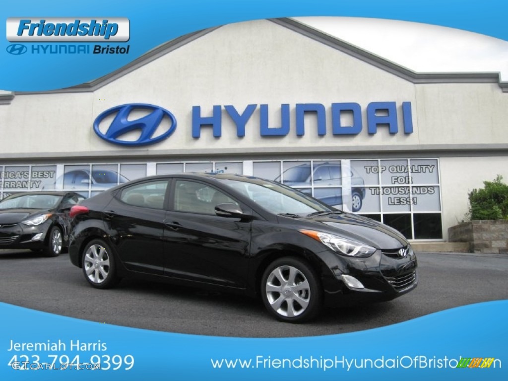 2013 Elantra Limited - Black / Beige photo #1