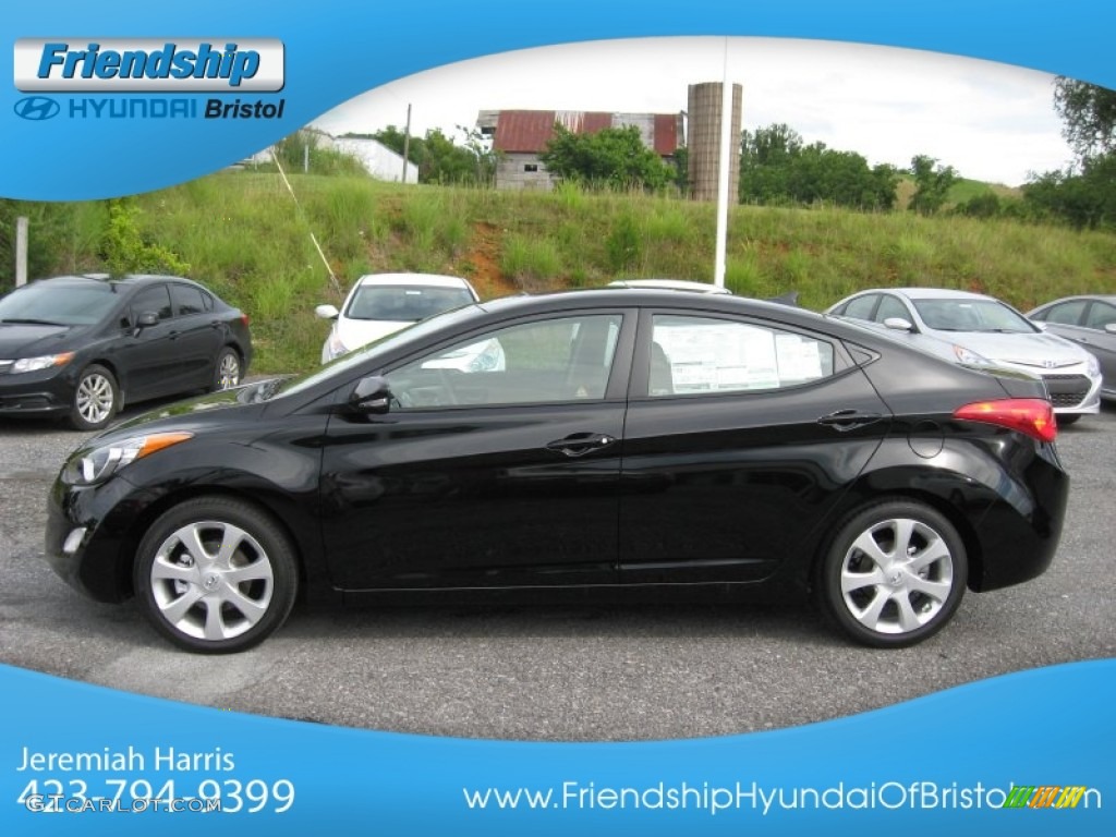 2013 Elantra Limited - Black / Beige photo #2