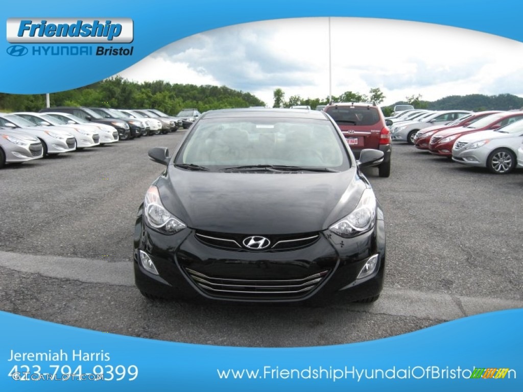 2013 Elantra Limited - Black / Beige photo #4