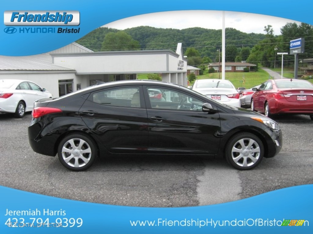 2013 Elantra Limited - Black / Beige photo #6