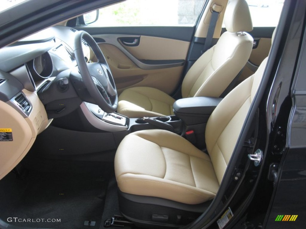 2013 Elantra Limited - Black / Beige photo #14