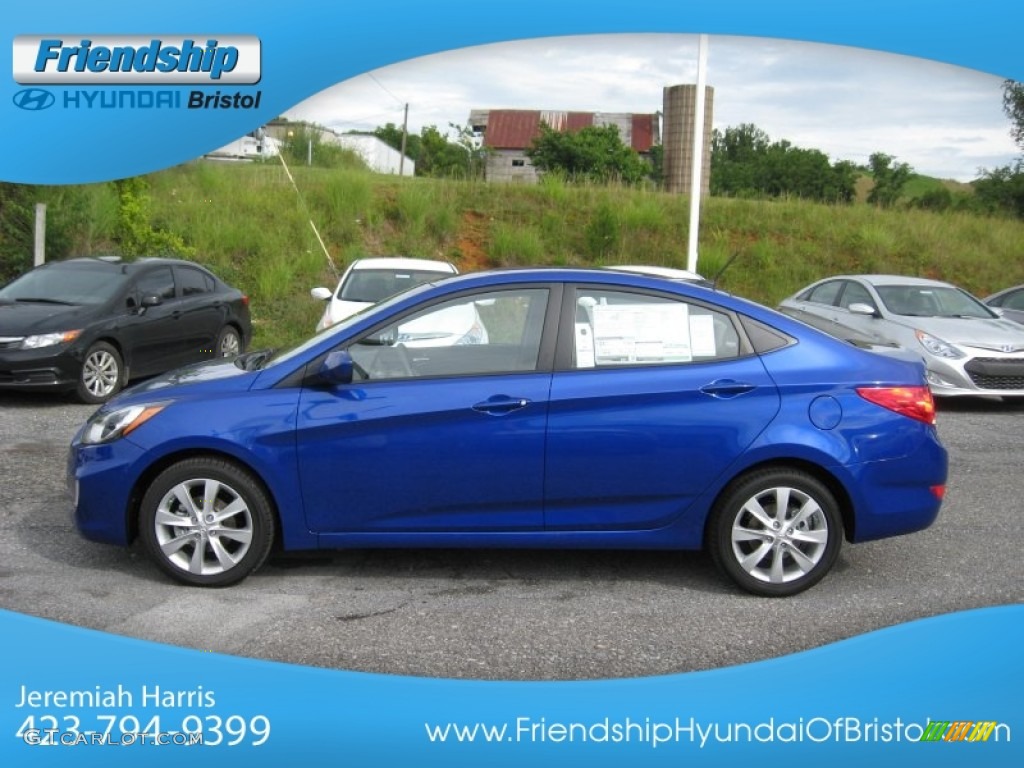 2013 Accent GLS 4 Door - Marathon Blue / Gray photo #2