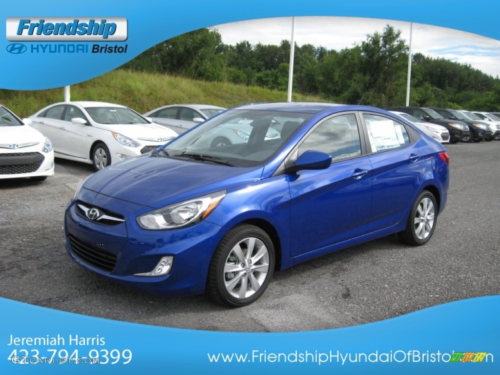 2013 Accent GLS 4 Door - Marathon Blue / Gray photo #3