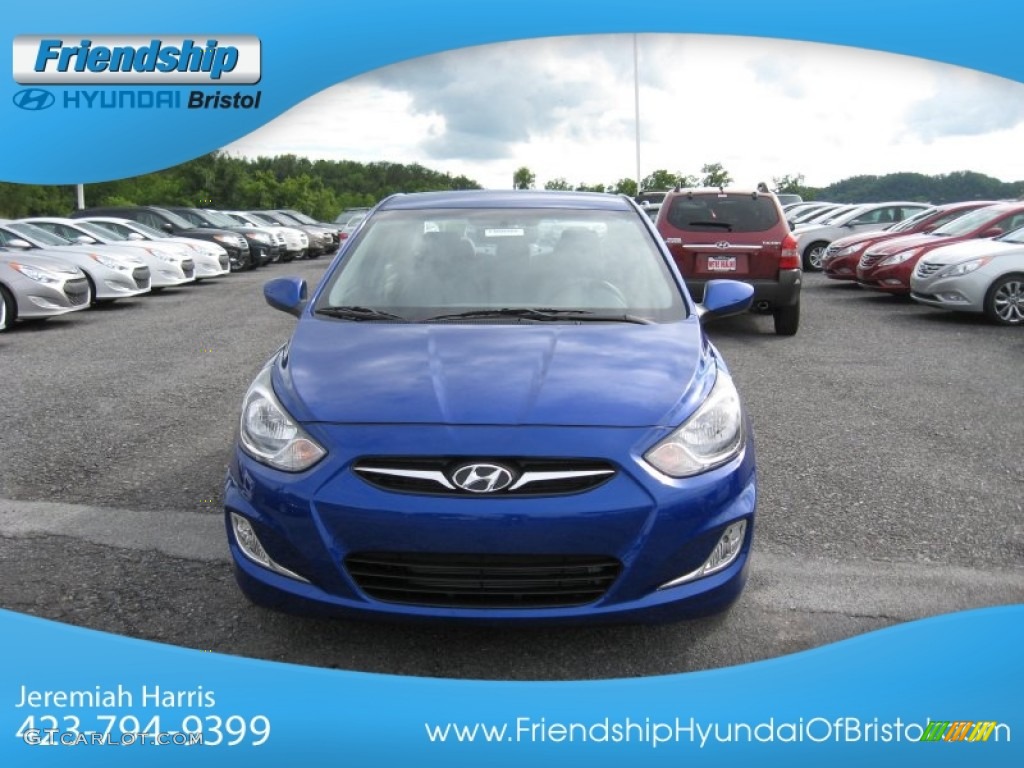 2013 Accent GLS 4 Door - Marathon Blue / Gray photo #4