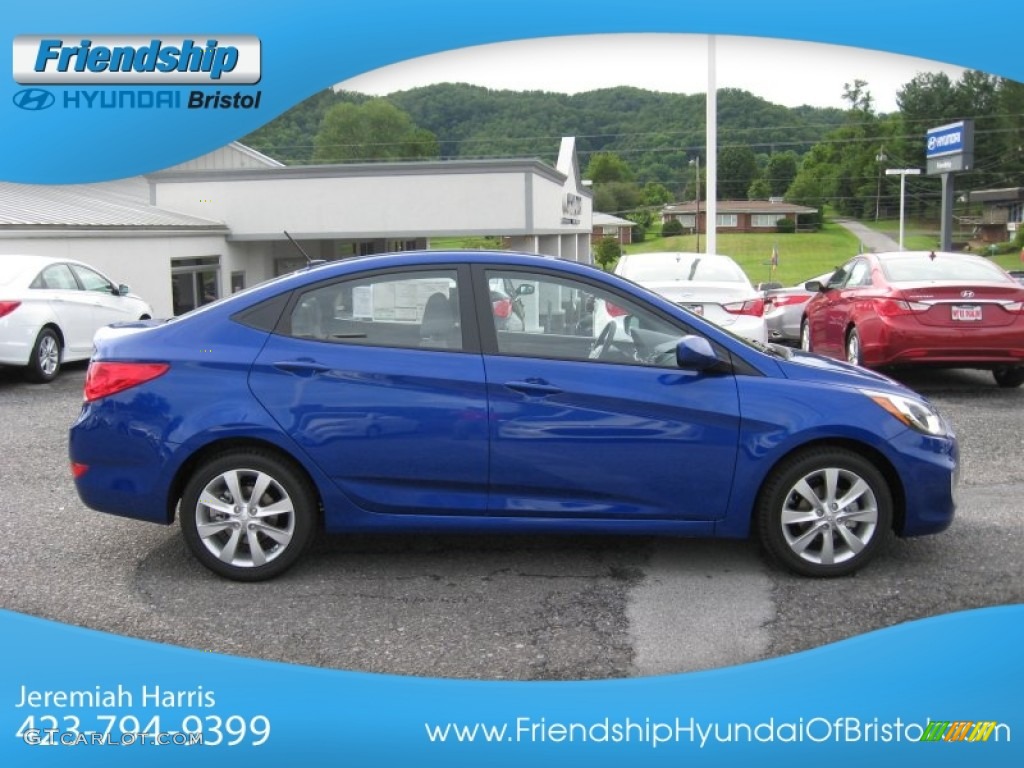 2013 Accent GLS 4 Door - Marathon Blue / Gray photo #6