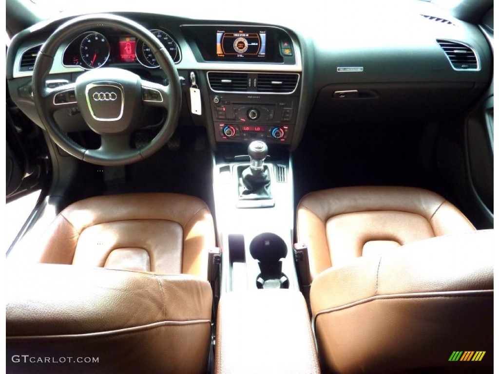 2010 Audi A5 2.0T quattro Coupe Cinnamon Brown Dashboard Photo #68041799