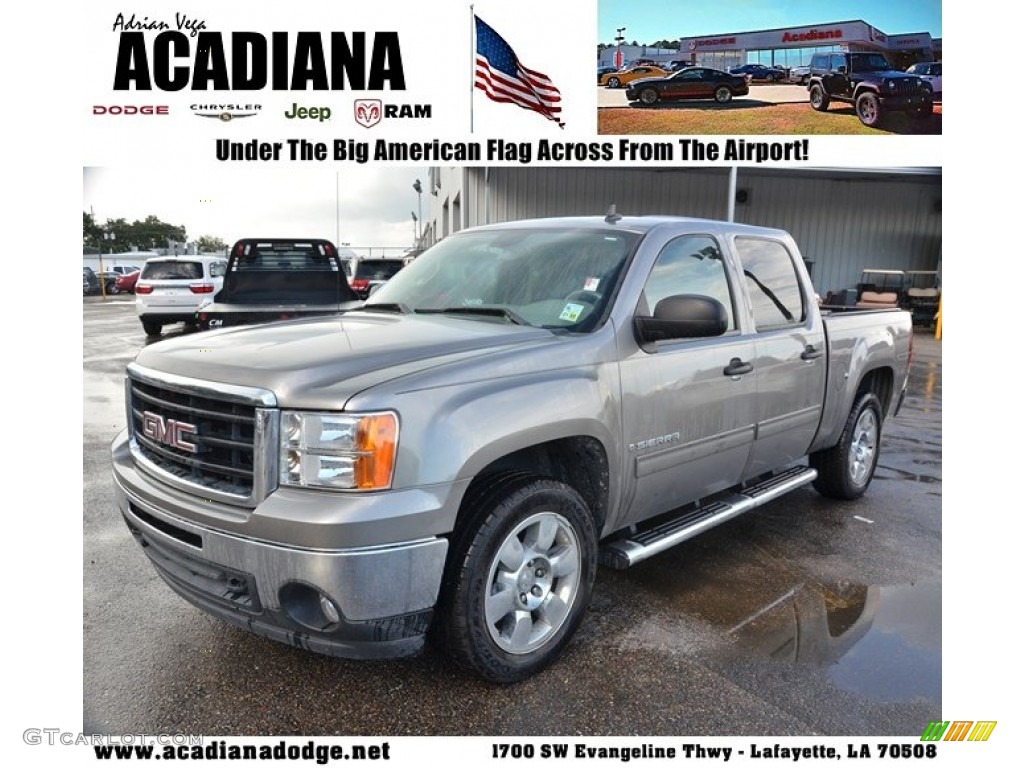 2009 Sierra 1500 SLE Crew Cab - Steel Gray Metallic / Dark Titanium/Light Titanium photo #1