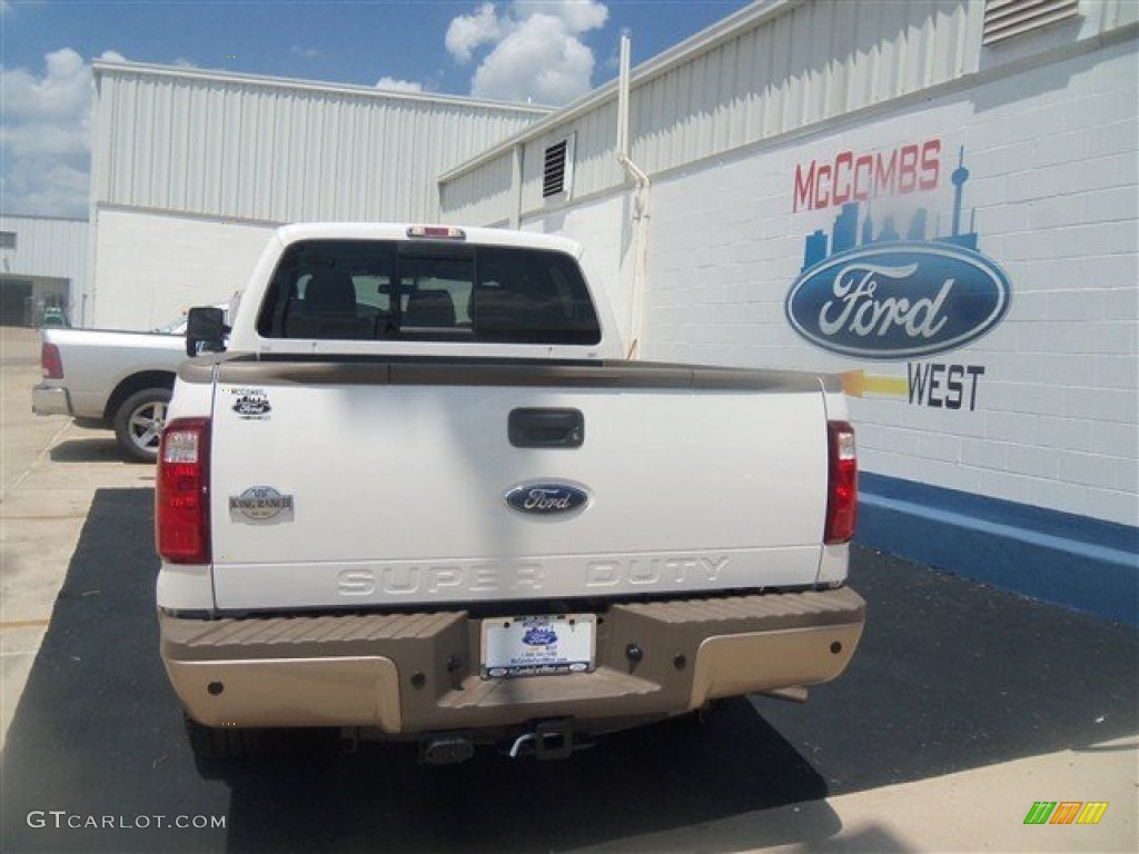 2012 F250 Super Duty King Ranch Crew Cab 4x4 - White Platinum Metallic Tri-Coat / Chaparral Leather photo #4