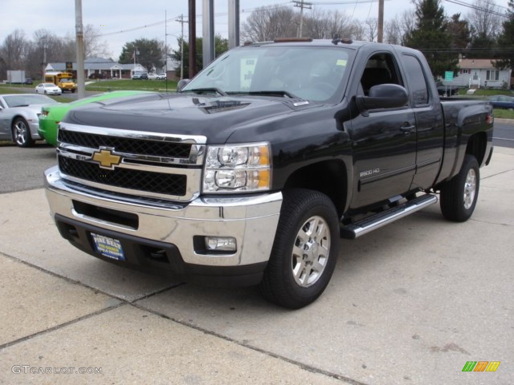 2011 Silverado 2500HD LTZ Extended Cab 4x4 - Black / Ebony photo #1