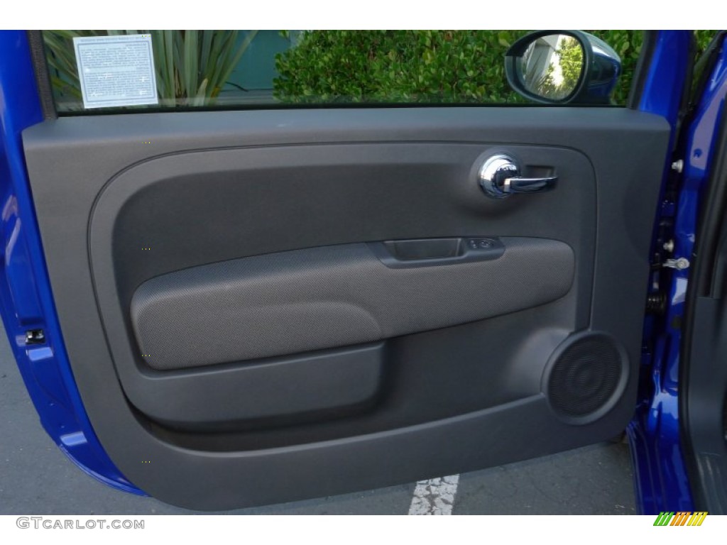 2012 Fiat 500 c cabrio Lounge Tessuto Nero-Grigio/Nero (Black-Grey/Black) Door Panel Photo #68046100