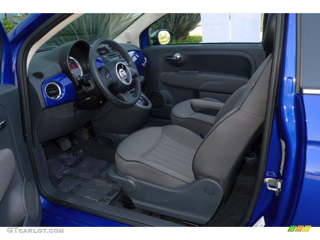 2012 500 c cabrio Lounge - Azzurro (Blue) / Tessuto Nero-Grigio/Nero (Black-Grey/Black) photo #11