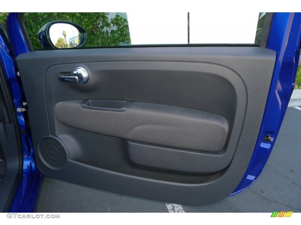 2012 Fiat 500 c cabrio Lounge Tessuto Nero-Grigio/Nero (Black-Grey/Black) Door Panel Photo #68046122