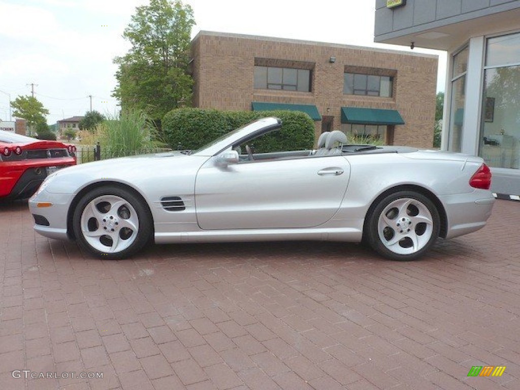 Brilliant Silver Metallic 2004 Mercedes-Benz SL 500 Roadster Exterior Photo #68049223