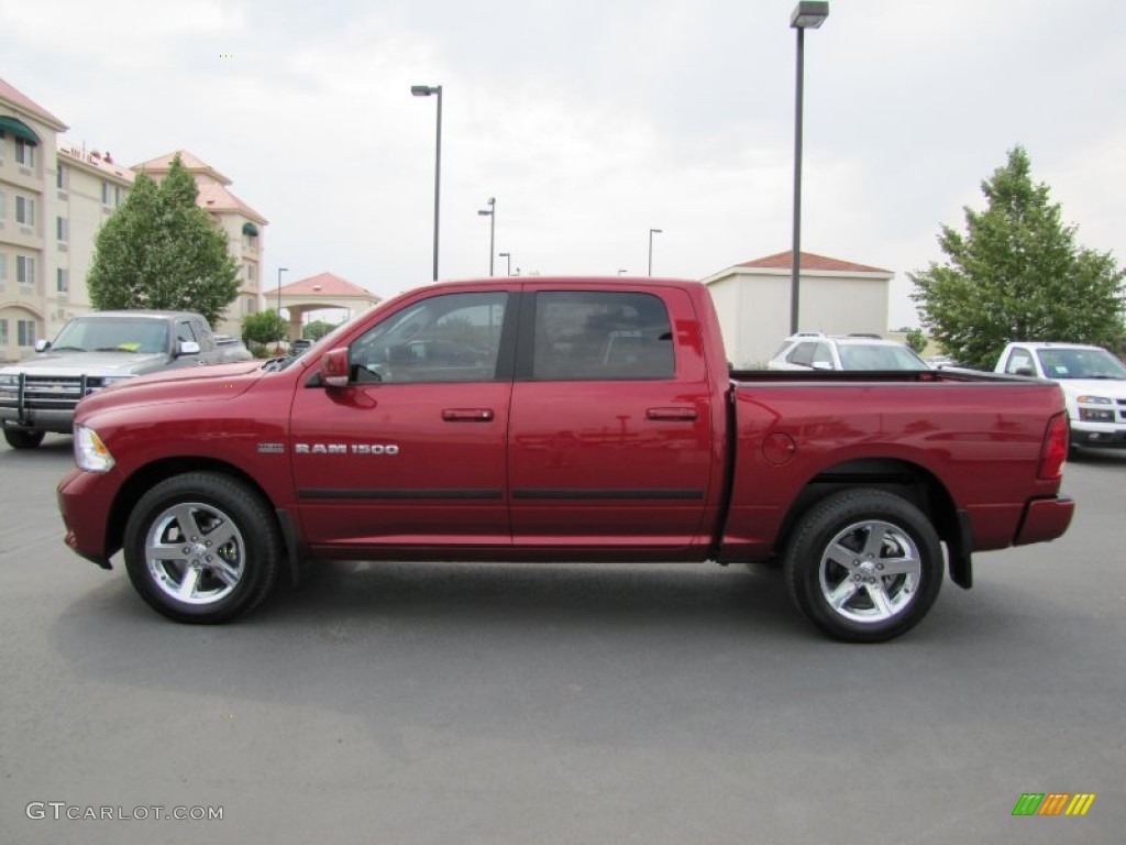 2011 Ram 1500 Sport Crew Cab 4x4 - Deep Cherry Red Crystal Pearl / Dark Slate Gray/Medium Graystone photo #4