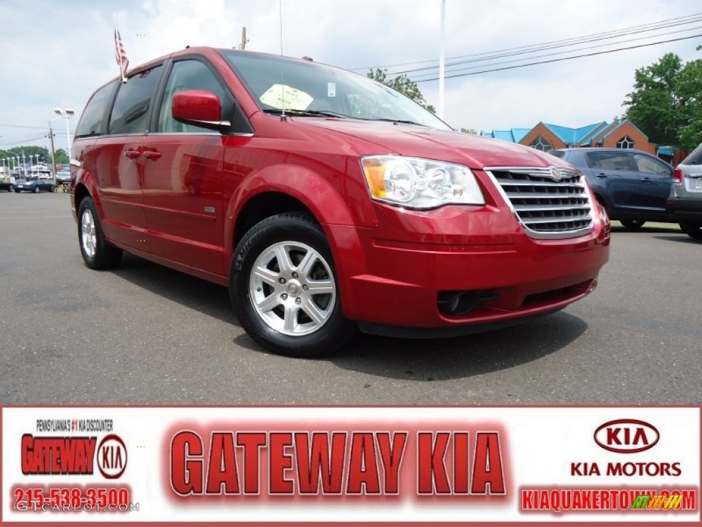 2008 Town & Country Touring - Inferno Red Crystal Pearlcoat / Medium Slate Gray/Light Shale photo #1