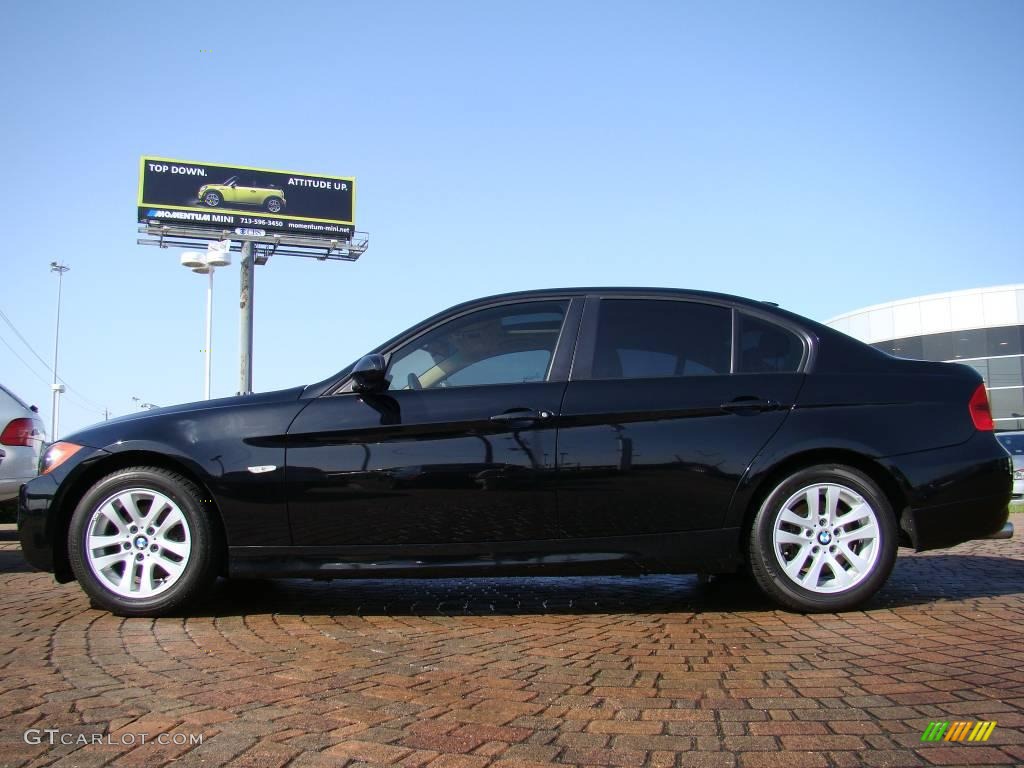 2007 3 Series 328i Sedan - Jet Black / Beige photo #2