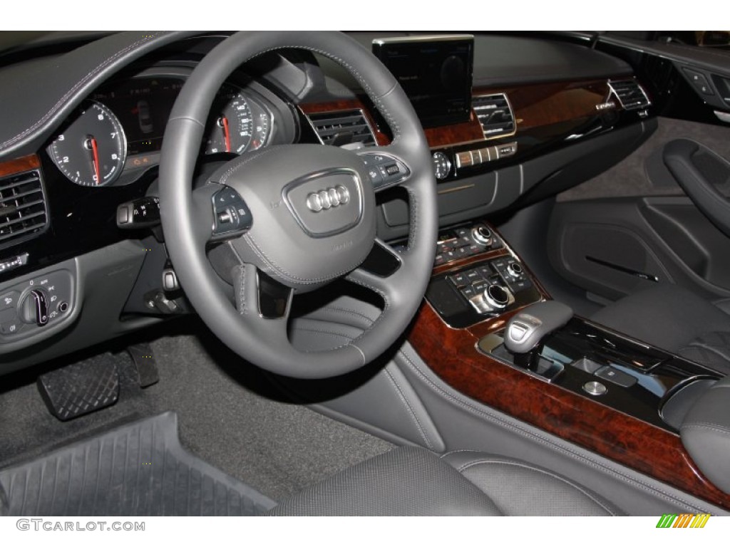 Black Interior 2013 Audi A8 L 3.0T quattro Photo #68061755