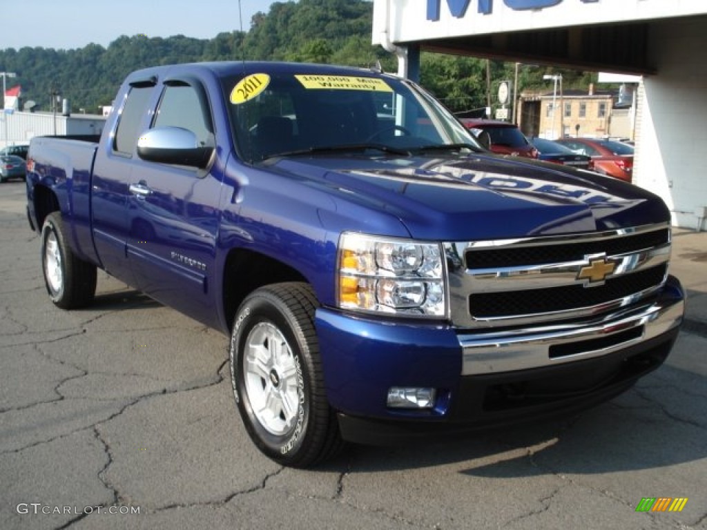 2011 Silverado 1500 LT Extended Cab 4x4 - Laser Blue Metallic / Ebony photo #2