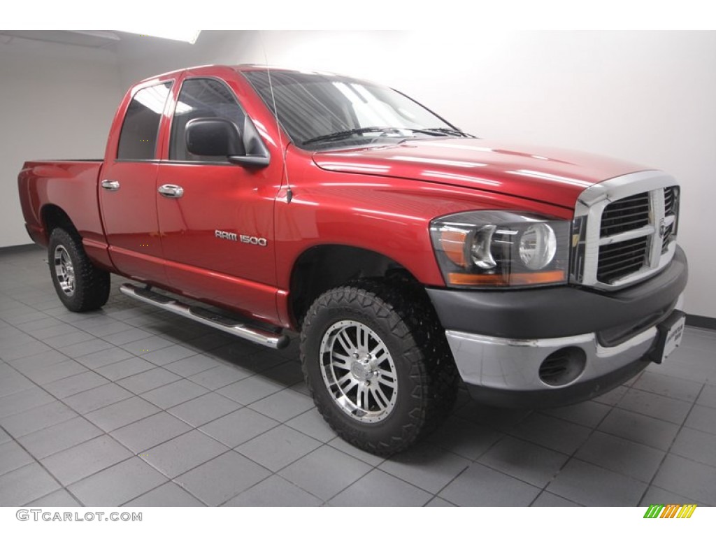 2006 Ram 1500 ST Quad Cab - Inferno Red Crystal Pearl / Medium Slate Gray photo #14