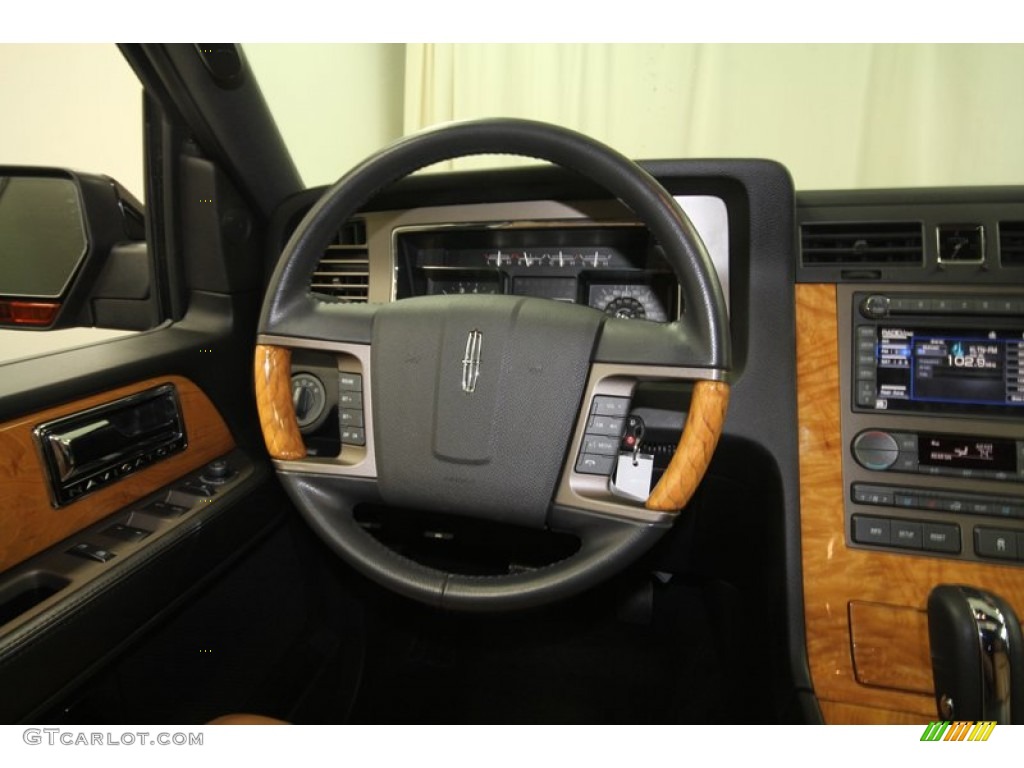 2011 Lincoln Navigator Limited Edition Canyon/Black Steering Wheel Photo #68068491