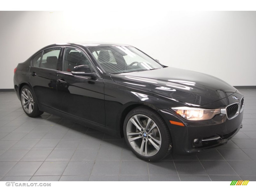 2012 3 Series 328i Sedan - Black Sapphire Metallic / Black/Red Highlight photo #1