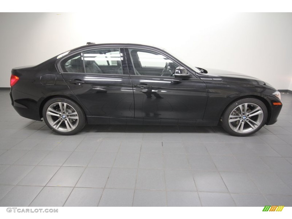 2012 3 Series 328i Sedan - Black Sapphire Metallic / Black/Red Highlight photo #2