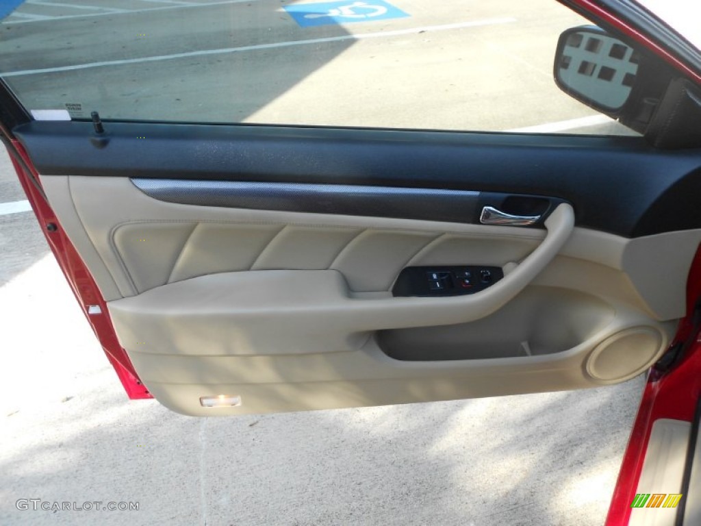 2005 Honda Accord EX V6 Coupe Ivory Door Panel Photo #68070044