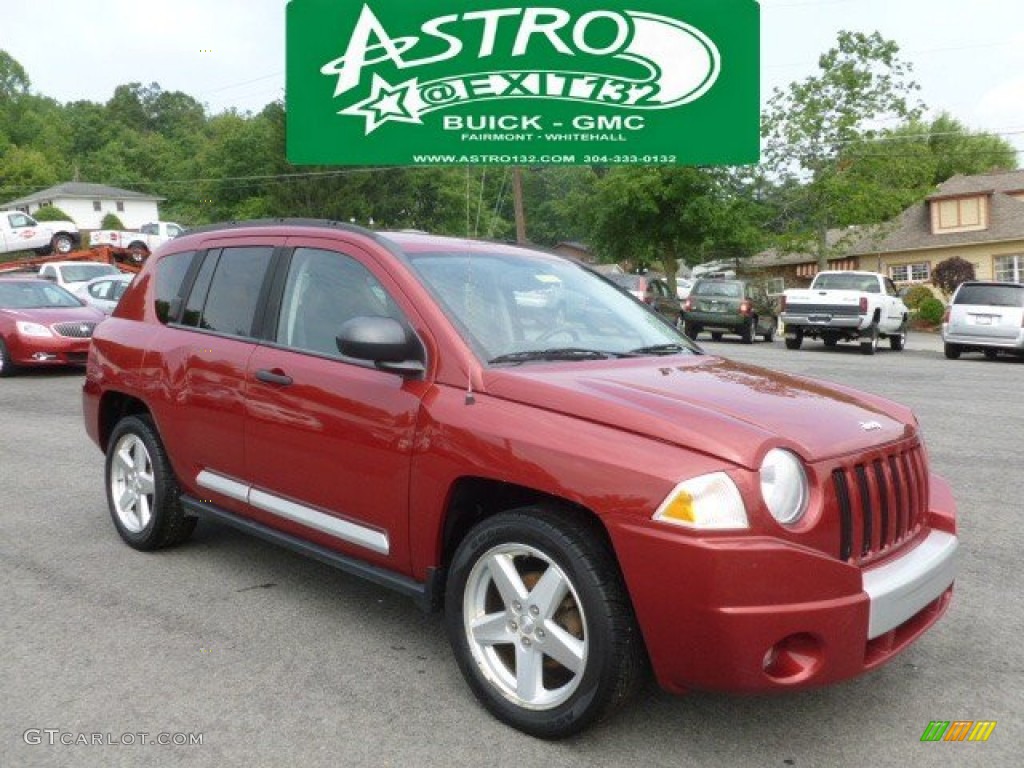 2007 Compass Limited 4x4 - Inferno Red Crystal Pearlcoat / Pastel Slate Gray photo #1