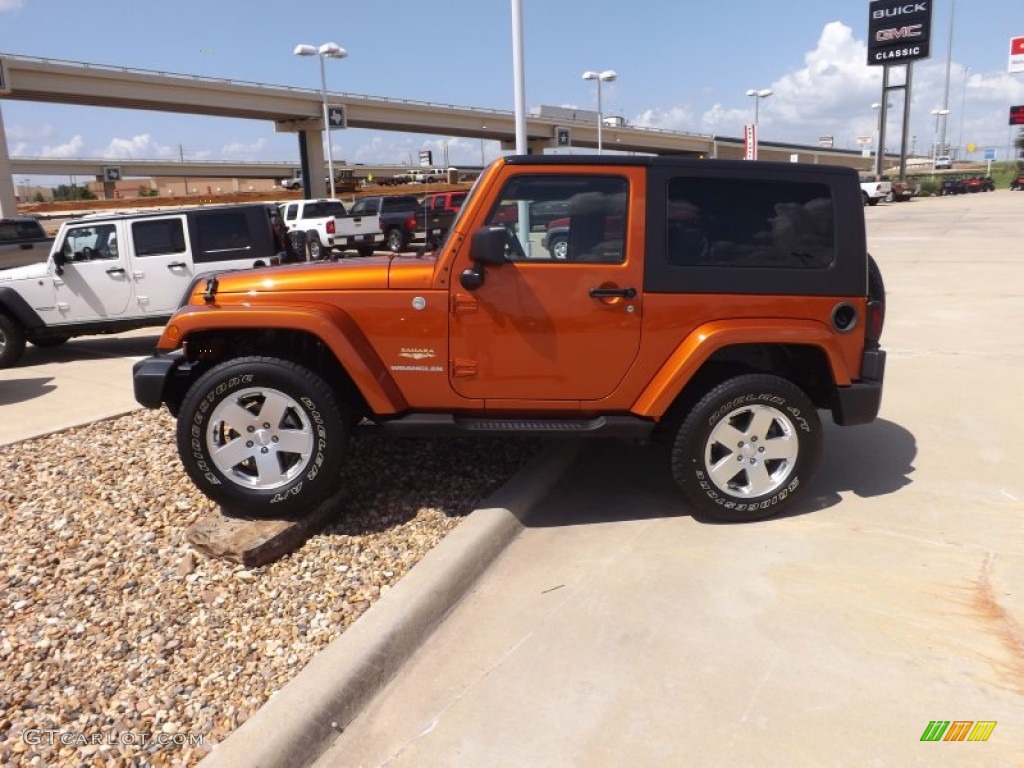Mango Tango Pearl 2010 Jeep Wrangler Sahara 4x4 Exterior Photo #68071838