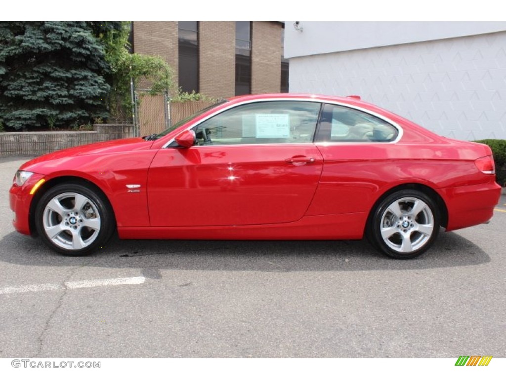 2009 3 Series 328xi Coupe - Crimson Red / Cream Beige Dakota Leather photo #8