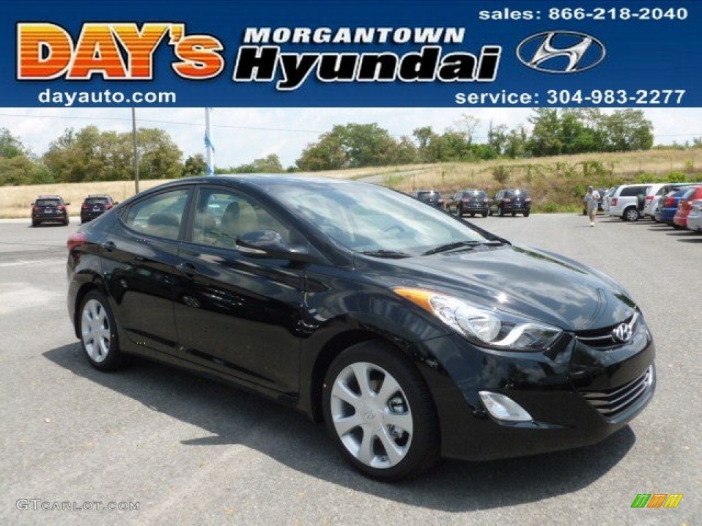 2013 Elantra Limited - Black / Beige photo #1