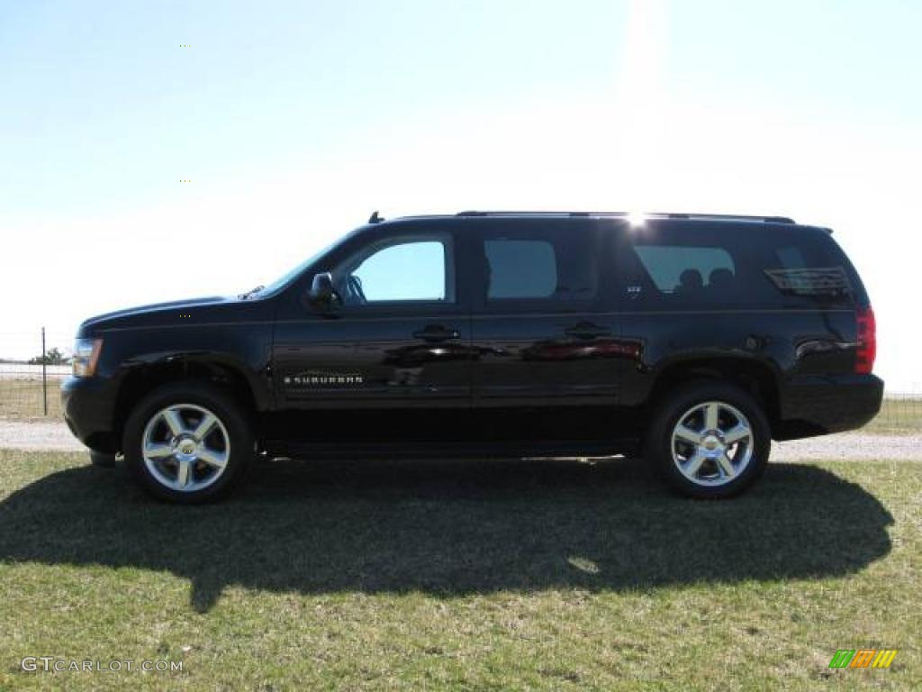 2007 Suburban 1500 LTZ 4x4 - Black / Light Cashmere/Ebony photo #3