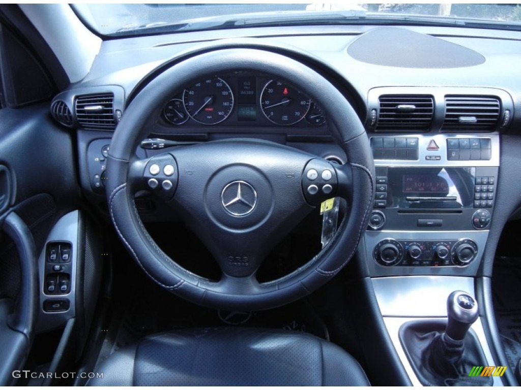 2006 Mercedes-Benz C 230 Sport Black Steering Wheel Photo #68075792
