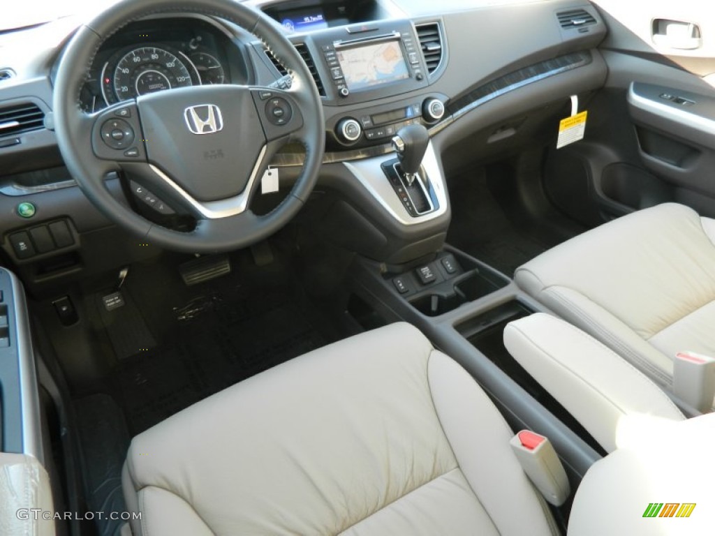 2012 CR-V EX-L 4WD - White Diamond Pearl / Beige photo #13