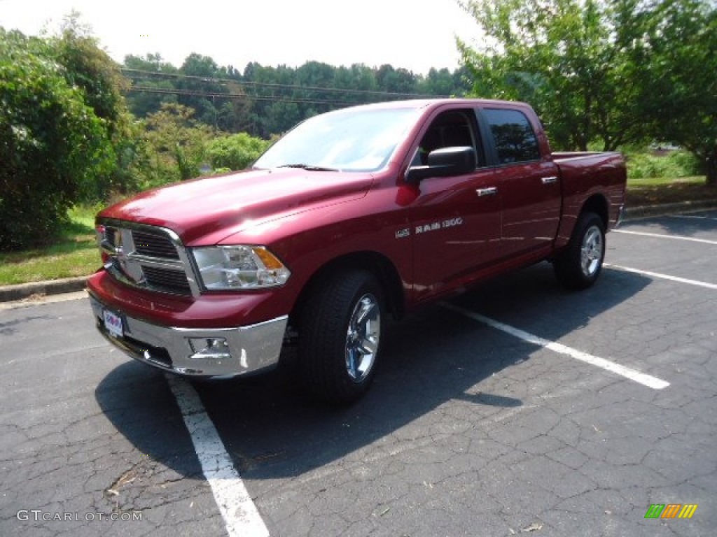 2012 Ram 1500 Big Horn Crew Cab 4x4 - Deep Cherry Red Crystal Pearl / Dark Slate Gray/Medium Graystone photo #3