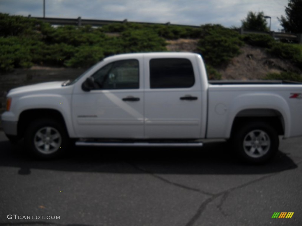 2012 Sierra 1500 SLE Crew Cab 4x4 - Summit White / Dark Titanium/Light Titanium photo #3