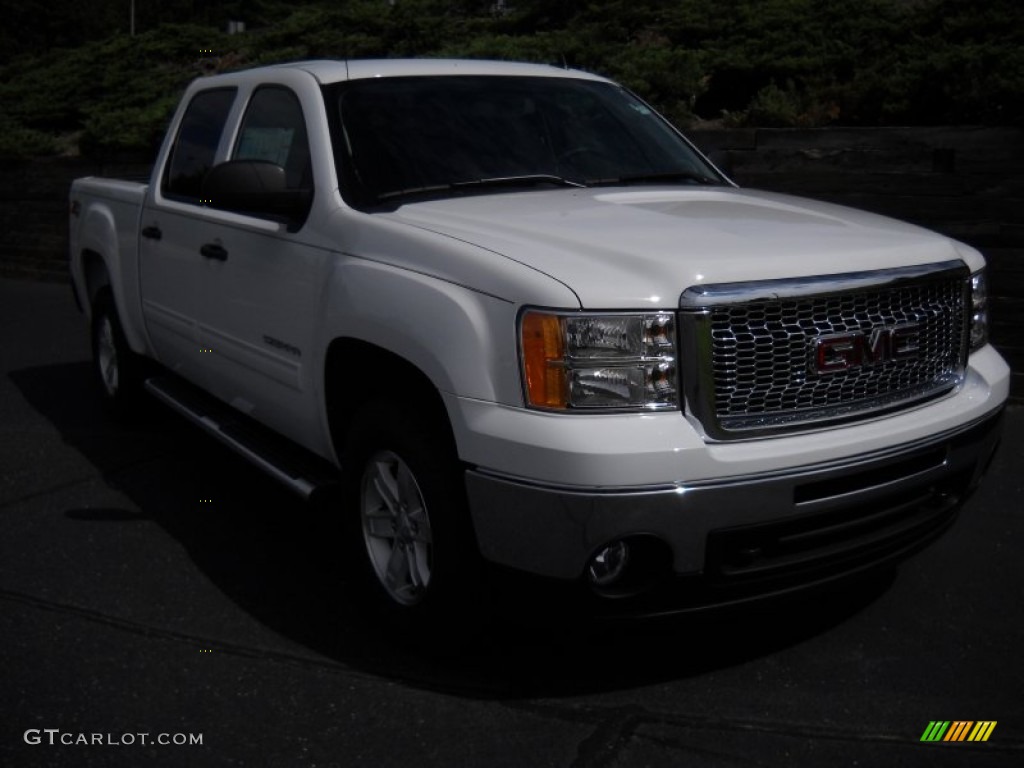 2012 Sierra 1500 SLE Crew Cab 4x4 - Summit White / Dark Titanium/Light Titanium photo #5