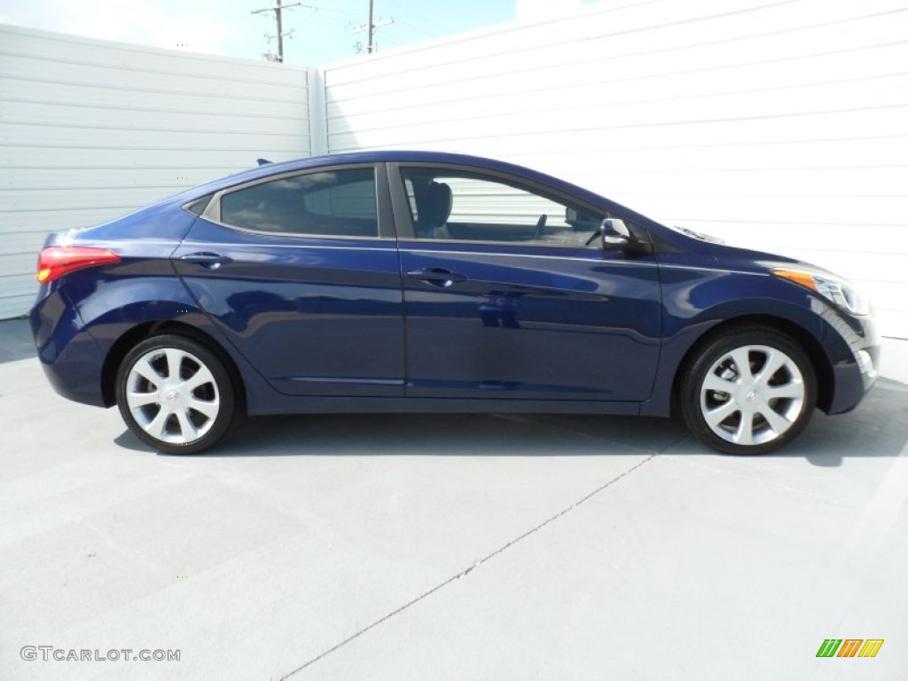 2012 Elantra Limited - Indigo Night Blue / Gray photo #2