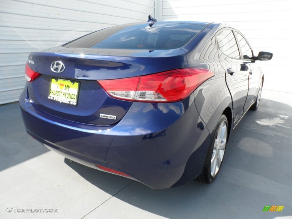 2012 Elantra Limited - Indigo Night Blue / Gray photo #3
