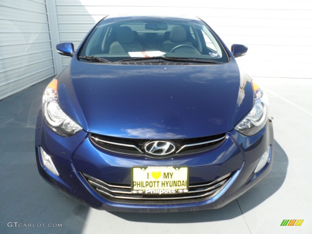 2012 Elantra Limited - Indigo Night Blue / Gray photo #7