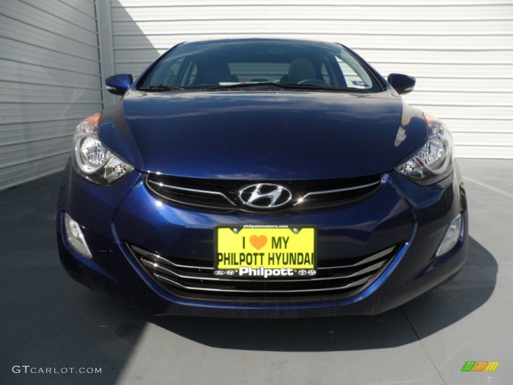 2012 Elantra Limited - Indigo Night Blue / Gray photo #8