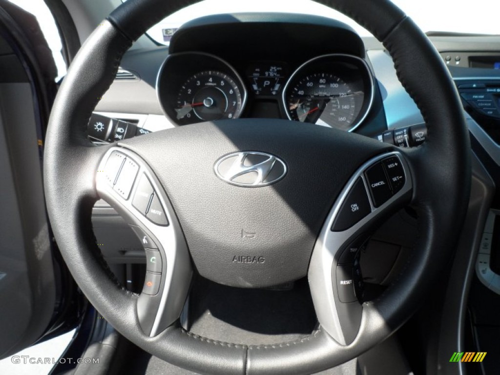 2012 Elantra Limited - Indigo Night Blue / Gray photo #42