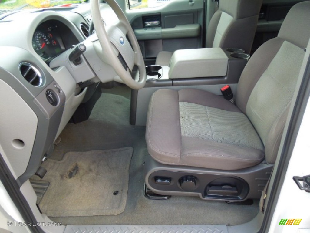 2005 F150 XLT SuperCrew 4x4 - Oxford White / Medium Flint/Dark Flint Grey photo #8