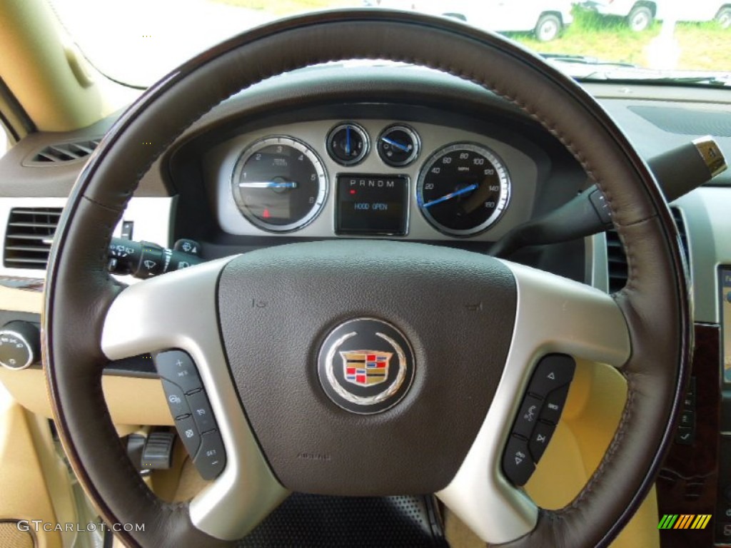 2013 Cadillac Escalade ESV Luxury AWD Cashmere/Cocoa Steering Wheel Photo #68088791