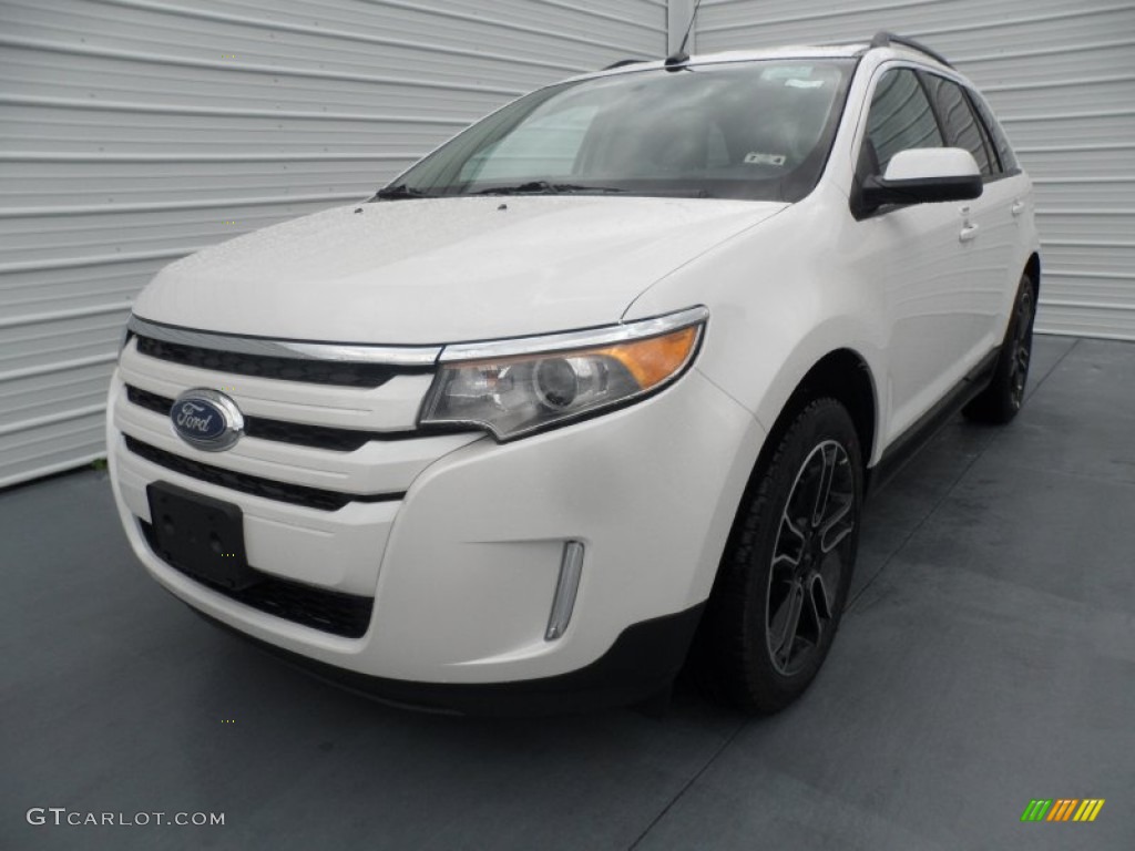 White Platinum Tri-Coat 2013 Ford Edge SEL EcoBoost Exterior Photo #68089901