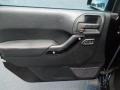 2012 Jeep Wrangler Unlimited Altitude Edition Black/Radar Red Stitch Interior Door Panel Photo