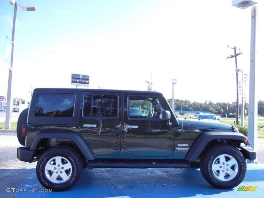 2012 Wrangler Unlimited Sport 4x4 - Natural Green Pearl / Black photo #6