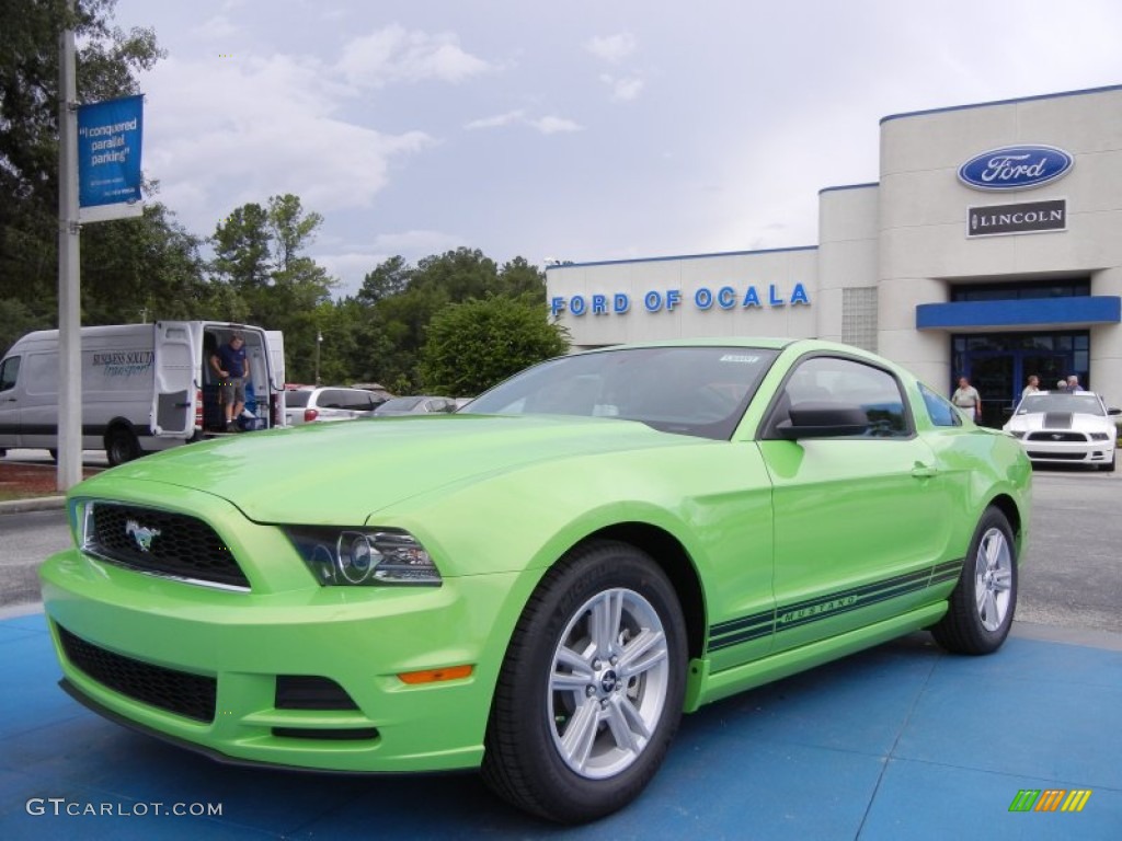 2013 Mustang V6 Coupe - Gotta Have It Green / Charcoal Black photo #1