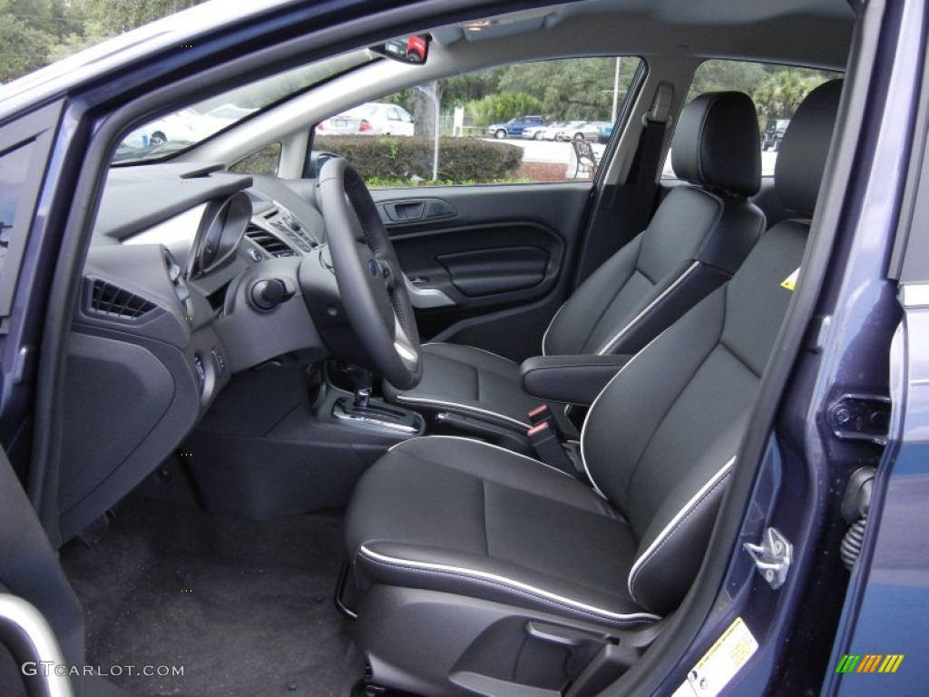 Charcoal Black Leather Interior 2013 Ford Fiesta Titanium Sedan Photo #68096864